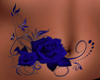 Blue rose belly tattoo