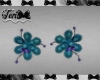 Teal Flower Earrings
