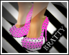 {B} Pink Spike Heels