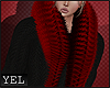 [YH] Fur scarf red