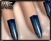 [AE] Holo Blue Nails