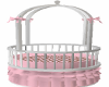 White/Pink Princess Crib