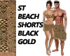ST BEACH SHORTS BLK GLD