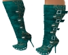 Teal Spike Boots w lace