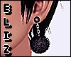 -E- Pom Earrings - Black