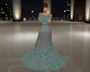 (S)Feathered gown Teal