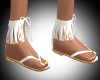 White Fringe Sandals