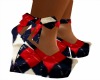 red/blue/wht wedge shoes