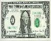 flying 1 dollar bill