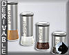 !4 Canisters metal glass