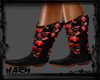 COWGIRL BOOTS BLACK RED