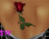 blood rose back tattoo