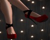 N! Red Satin Pumps