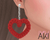 Aki Heart Earring Red