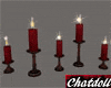 C) Red  Lit Candles wood