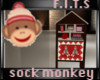 sock monkey bookshelf