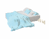 Blue/White Bed W/Poses