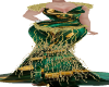 GREEN/GOLD FEATHER GOWN
