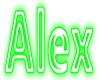 alex green neon text