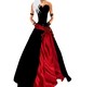 Black red wedding gown