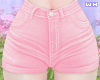 w. Pink Denim Shorts