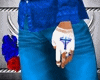 Glove White & Blue Cross