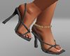 ! Blk Heels w/Gld Anklet