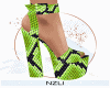 -S- Green Snake Heels
