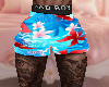 Summer Red Flower Shorts