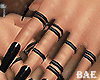 B| Black Nails + Rings