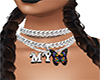 Silver necklace MY emoji