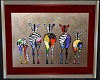Red Room Art 5 Zebras
