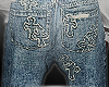 blue jeans w/ crosses