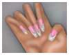 Cardi Pink Glitter Nails
