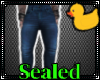Regular blue jeans