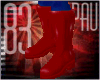 Red PVC boots