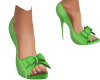 Pretty Green Bow Heels