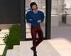 Deep-Red Leather Pants