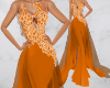 Orange Flower Lace Gown