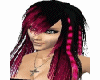 long balck/pink emo hair