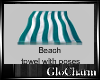 Glo* Teal Striped Towel