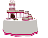 Pink Wedding Cake&Table