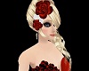 (k) red rose hair clip