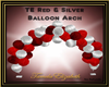 TE Red Slvr Balloon Arch