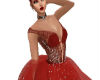 Red and diamond ballgown