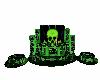 green skull DJ stand