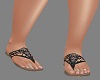 !R! Black Flower Sandals