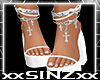 X White Cross High Heels