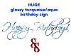 Turq Silver BDAY 3D sign