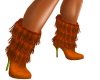 Orange tassle boots